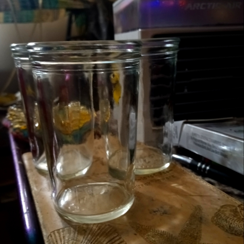 3 Vintage small jelly juice jars